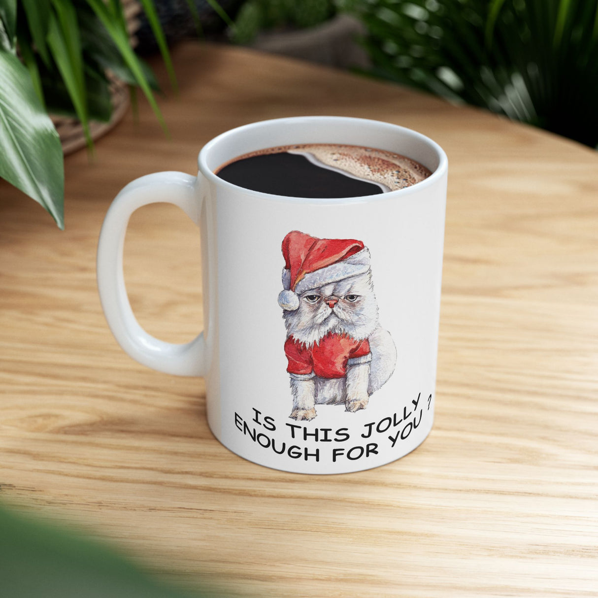 Grumpy Christmas Cat Mug