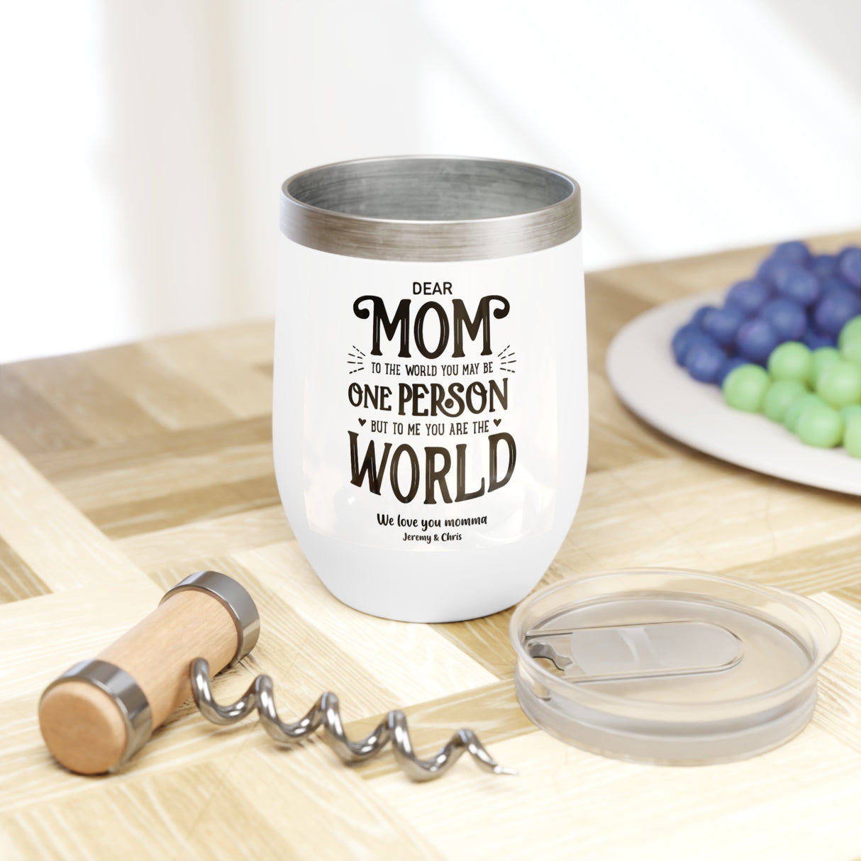 'Dear Mom’ Personalized Wine Tumbler