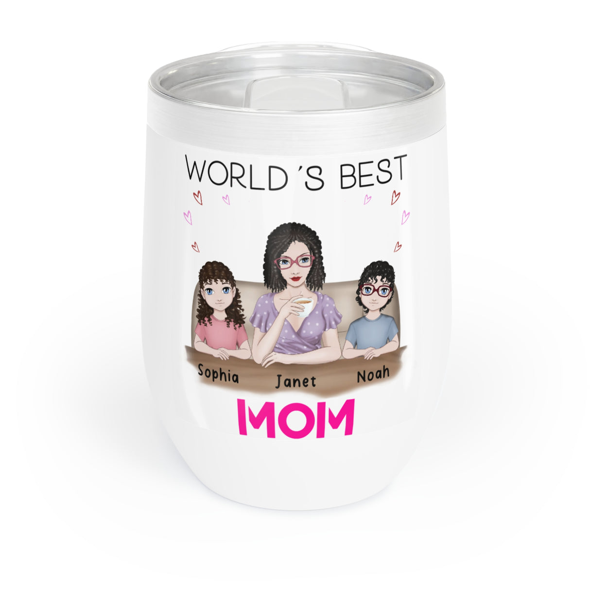 'World's Best Mom’ Personalized Wine Tumbler