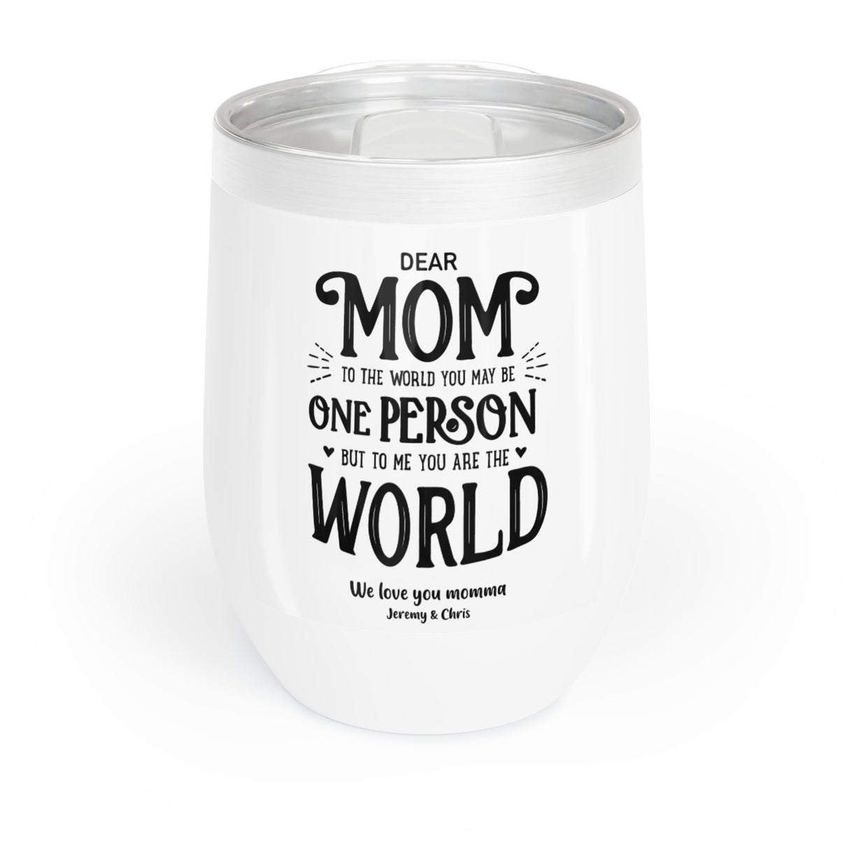 'Dear Mom’ Personalized Wine Tumbler