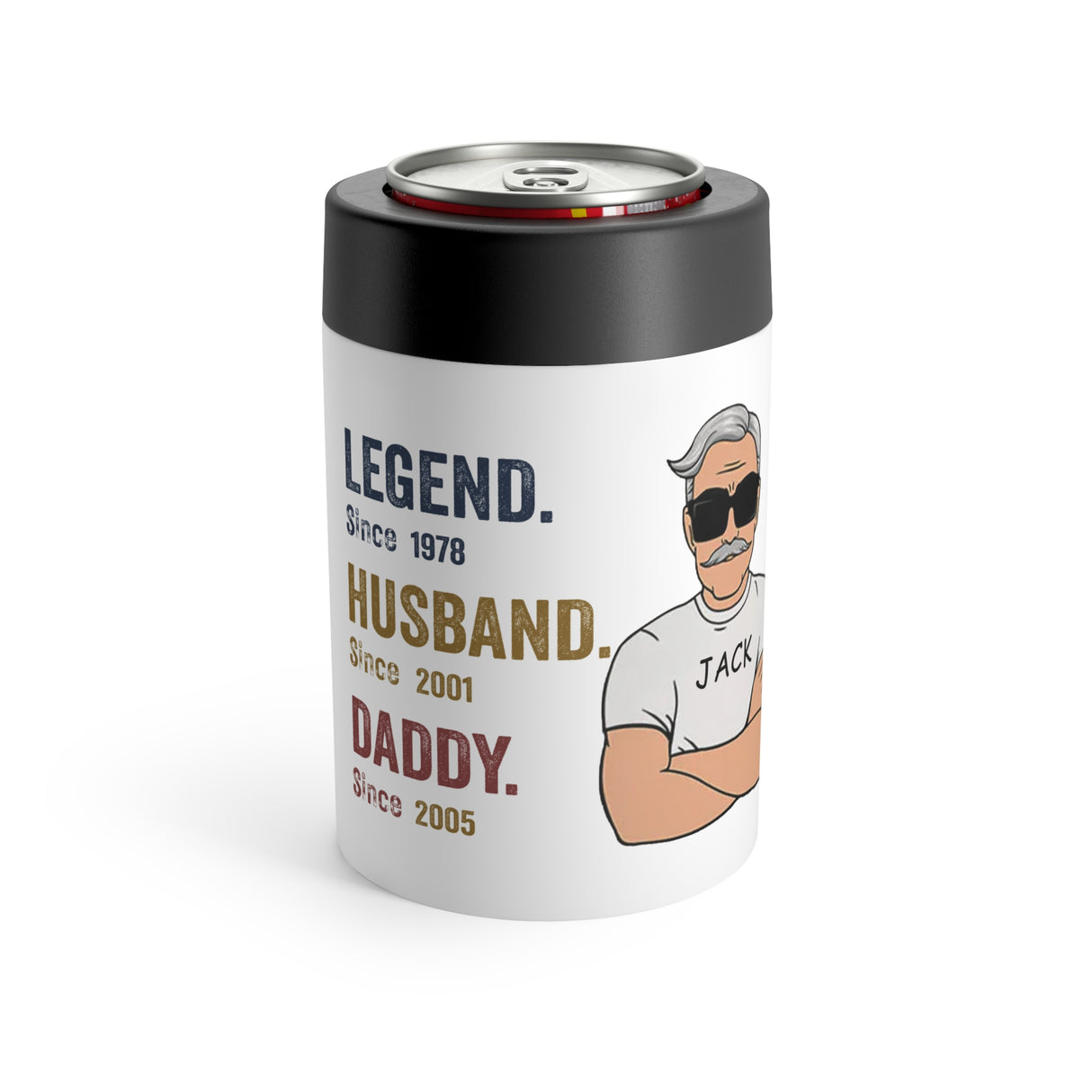 "Legend-Husband-Daddy" Personalized Can Cooler