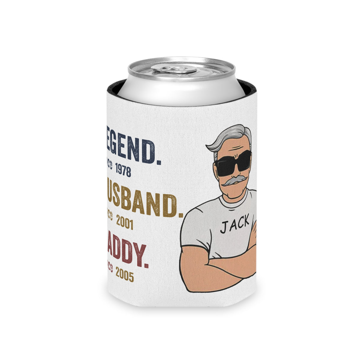 'Legend-Husband-Daddy' Personalized Can Sleeve