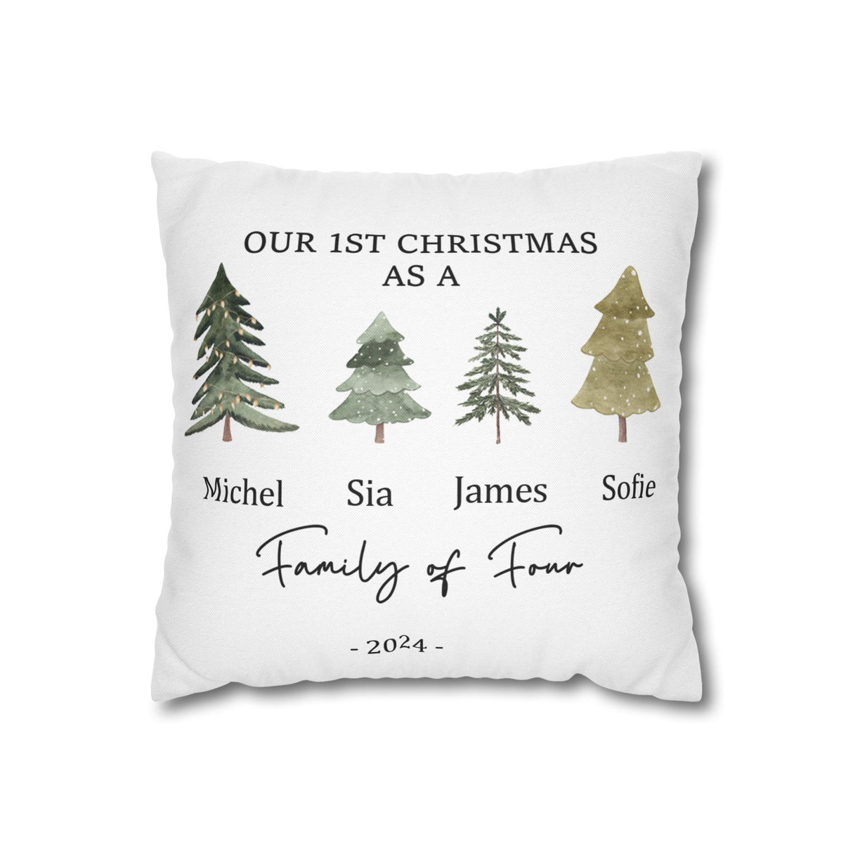 'Our 1st Christmas as a Family' Pillow