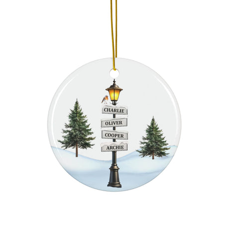 Personalized Christmas Street Post Ornament