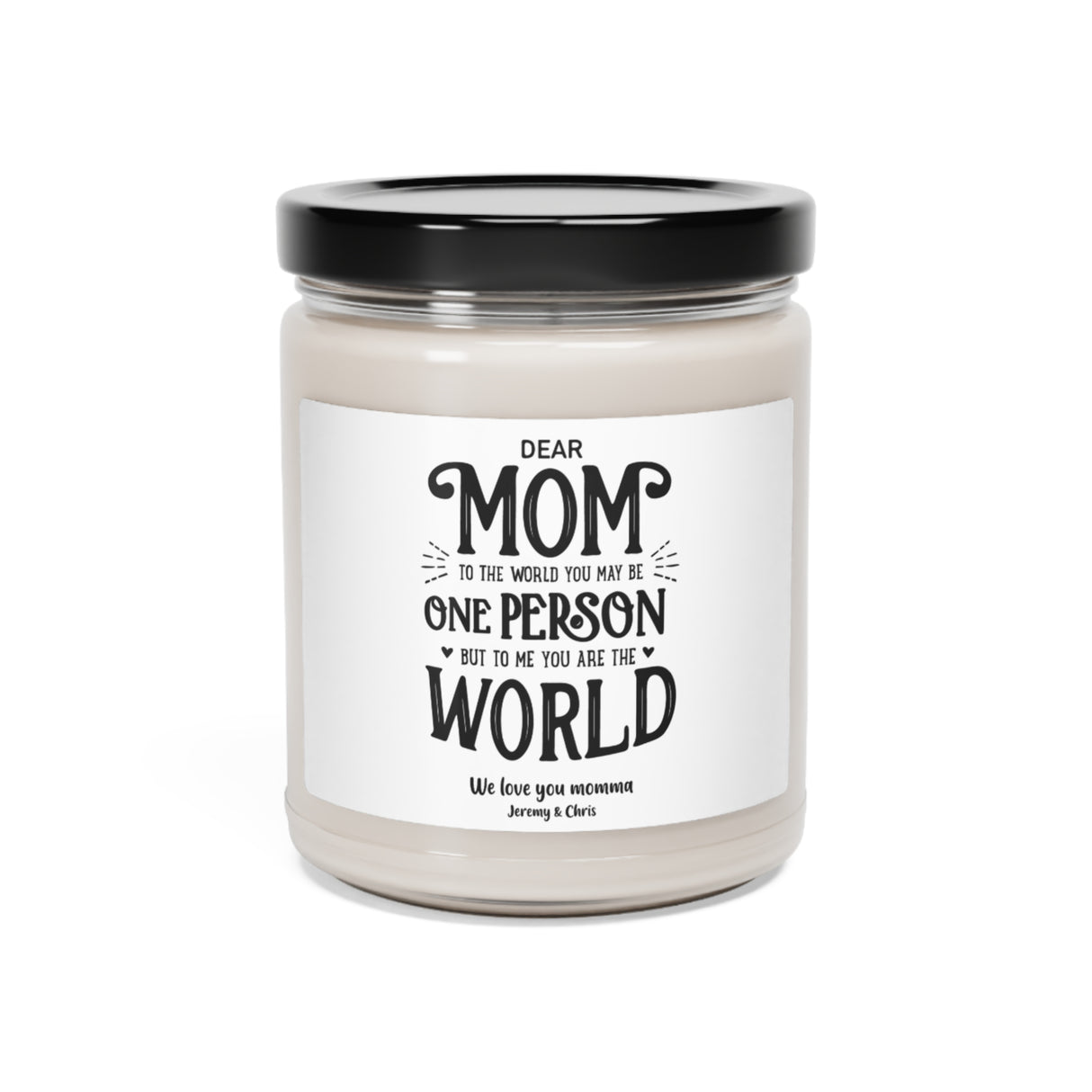 'Dear Mom' Personalized Candle