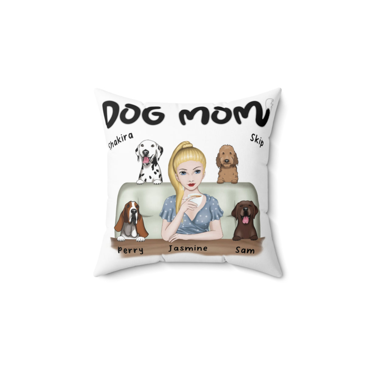 'Dog Mom’ Personalized Pillow