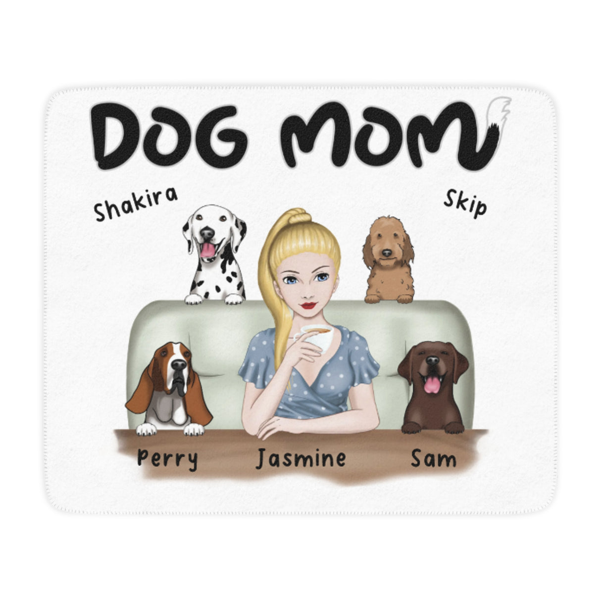 'Dog Mom’ Personalized Blanket