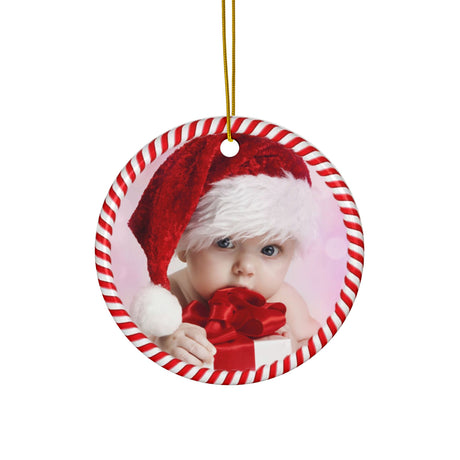 Christmas Candy Cane Ornament (Photo Upload)