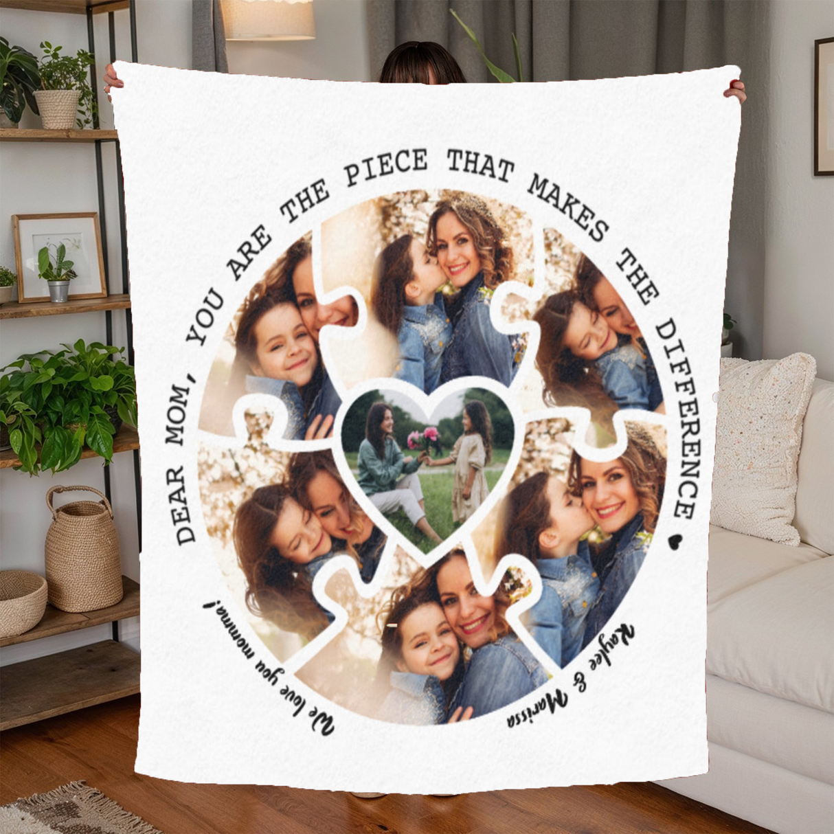 'Dear Mom' Personalized Photo Blanket (Circle Shape)