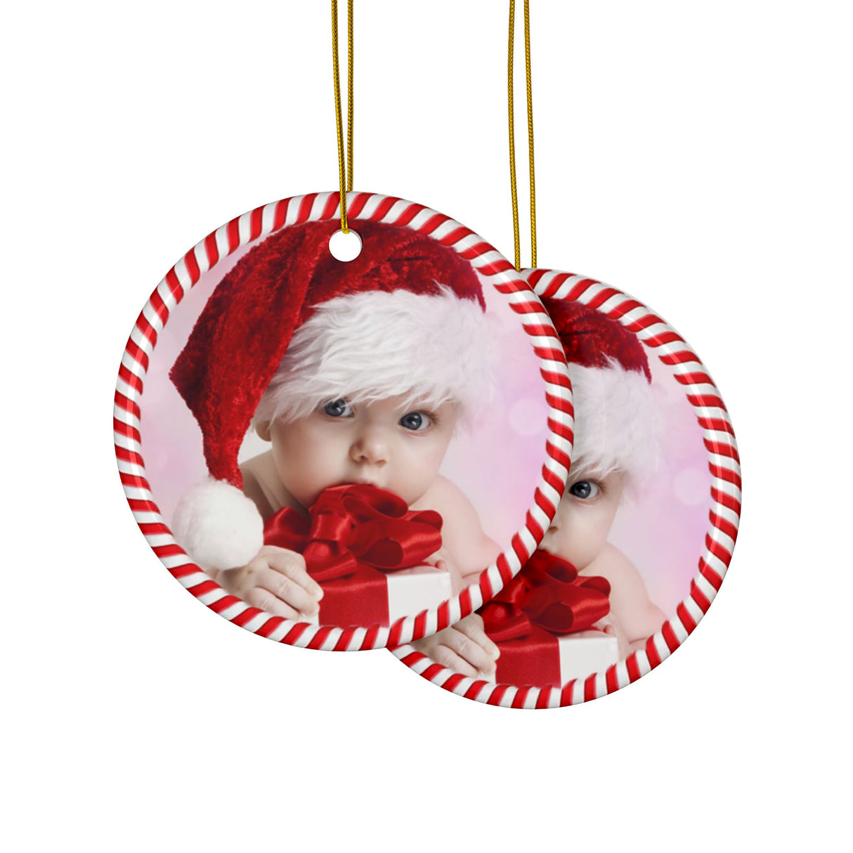 Christmas Candy Cane Ornament (Photo Upload)