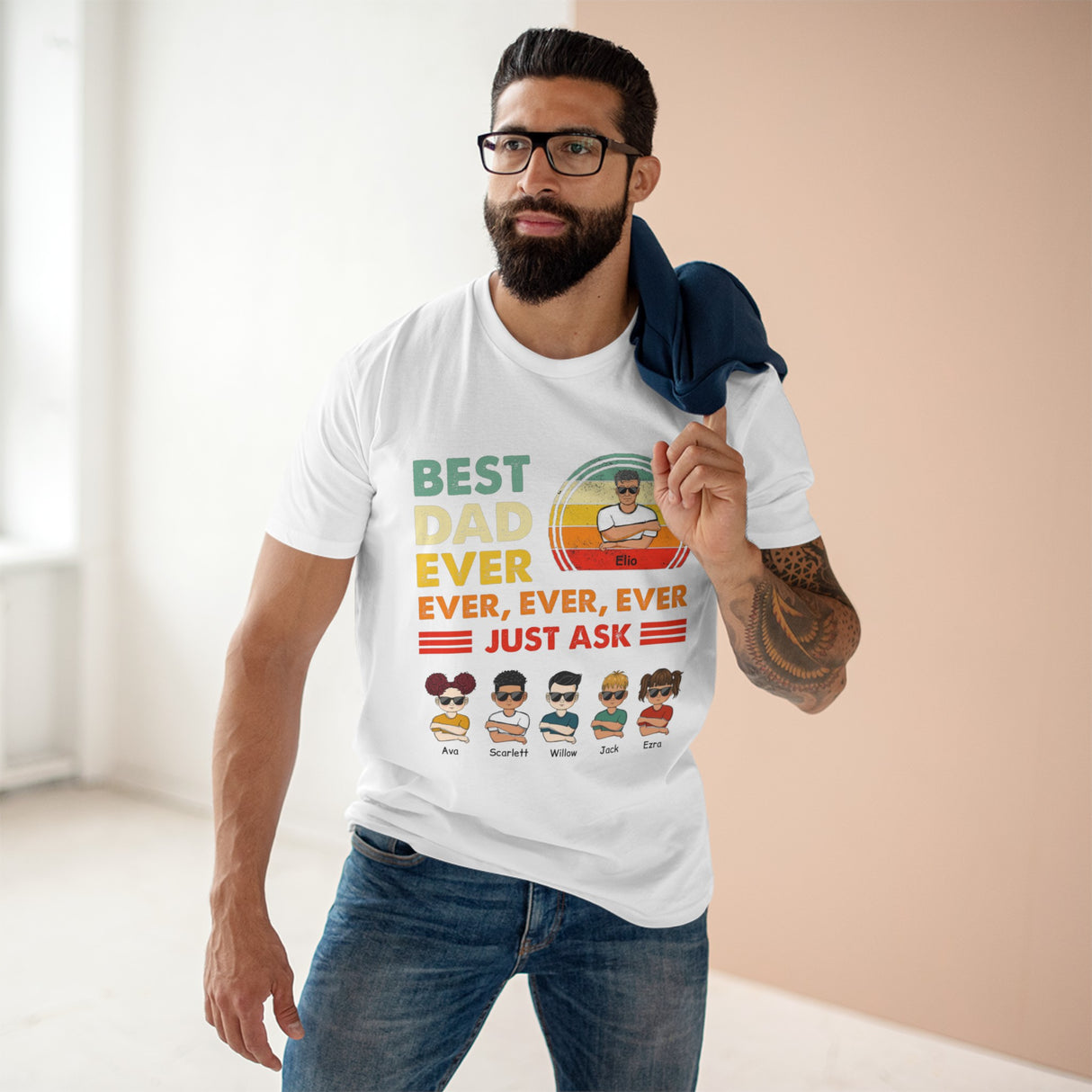 'Best Dad Ever' Personalized Family T-Shirt