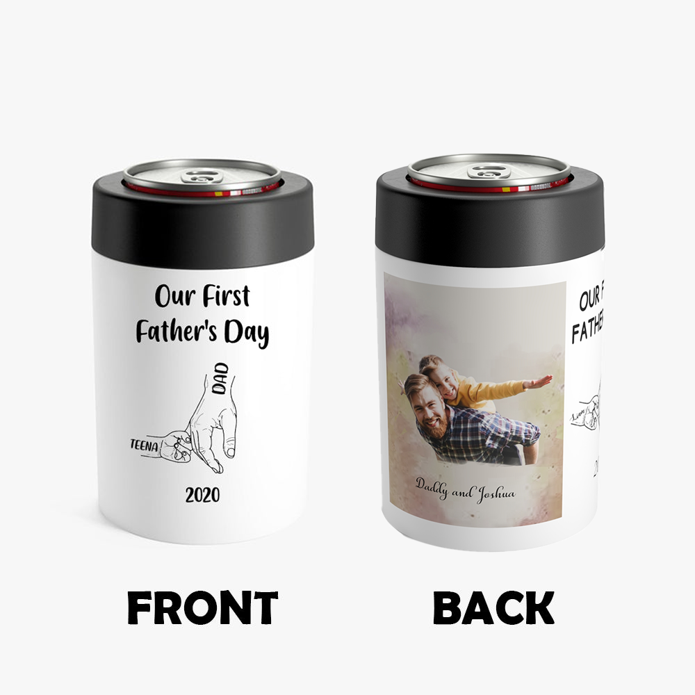 Our First Father's Day Custom Photo Can Holder