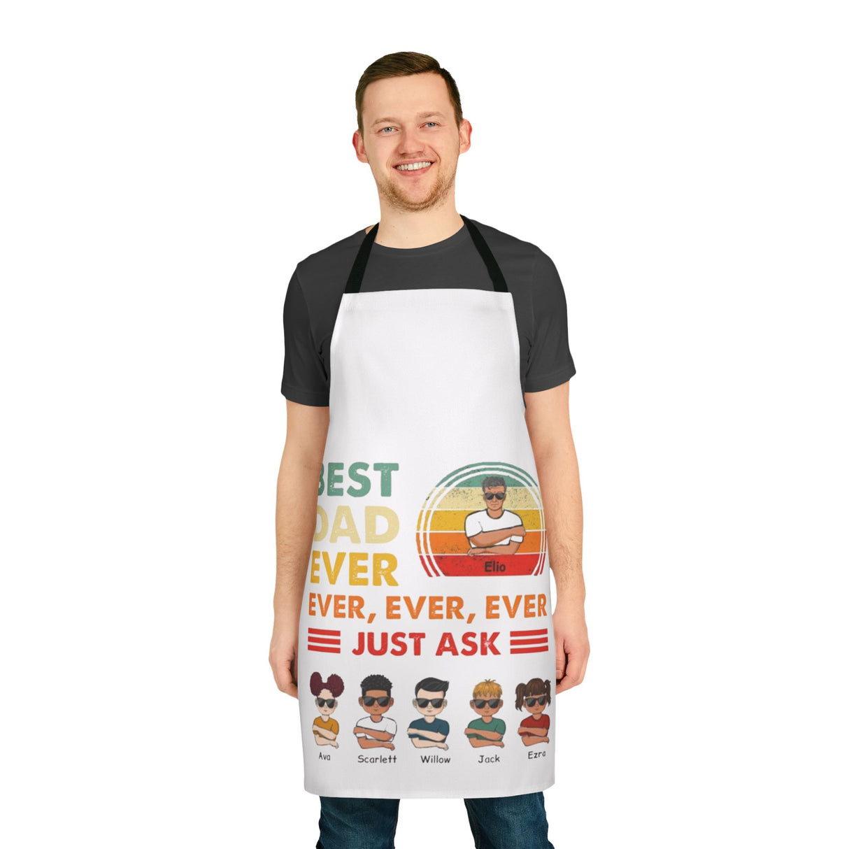 'Best Dad Ever' Personalized Family Kitchen Apron