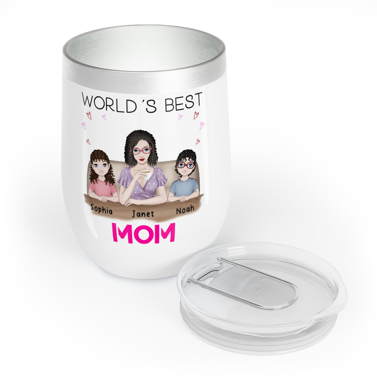 'World's Best Mom’ Personalized Wine Tumbler