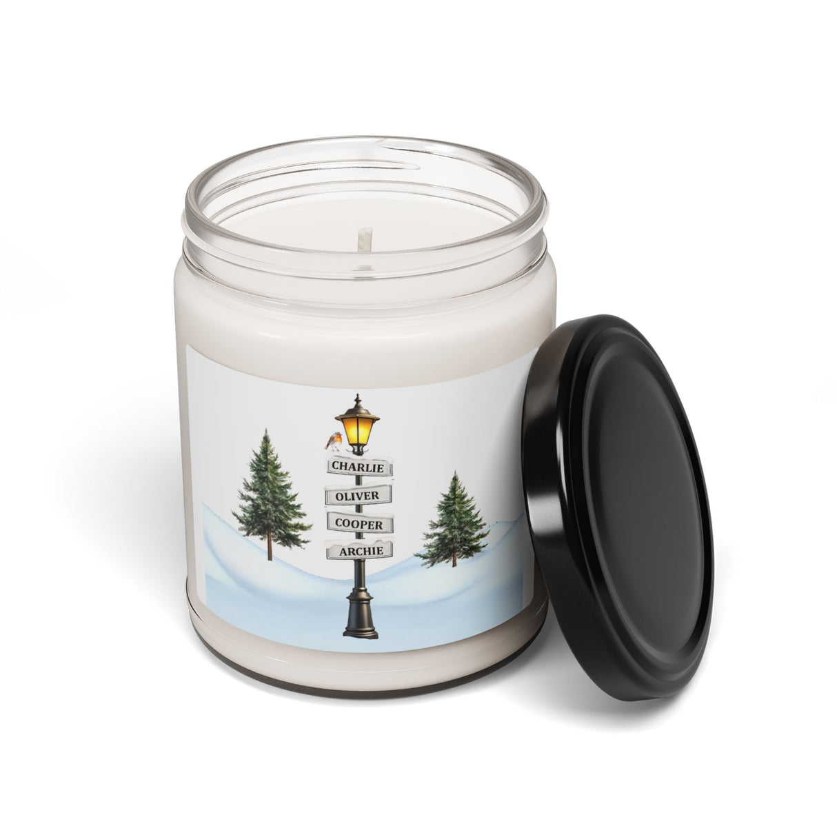 Personalized Christmas Street Post Candle