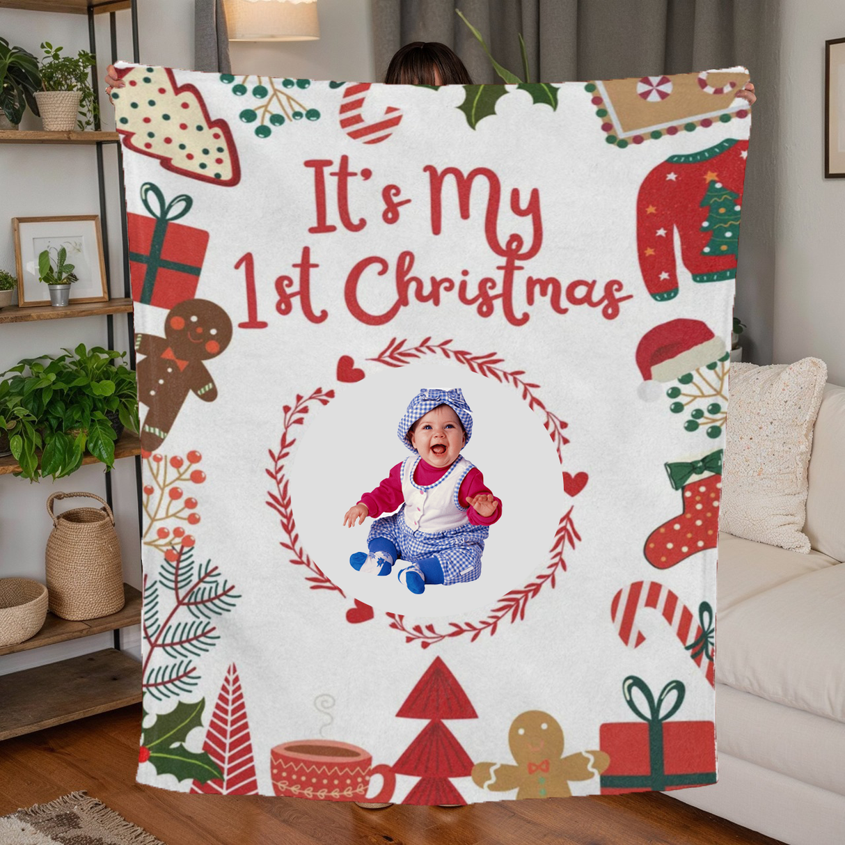 'It's My 1st Christmas' Personalized Blanket