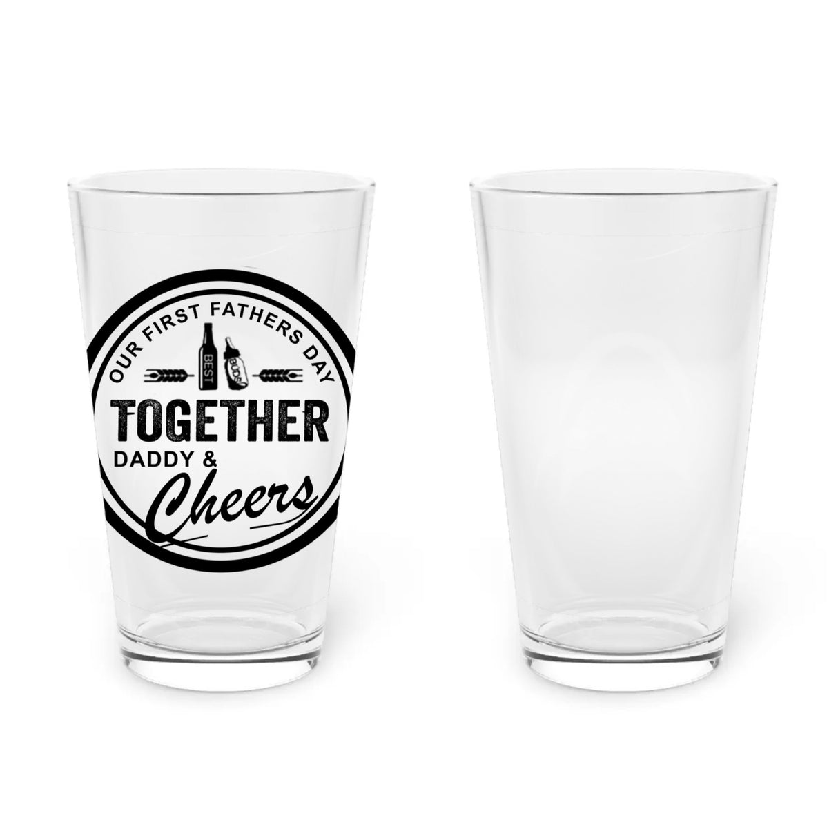 'First Father's Day Together' Pint Glass, 16oz