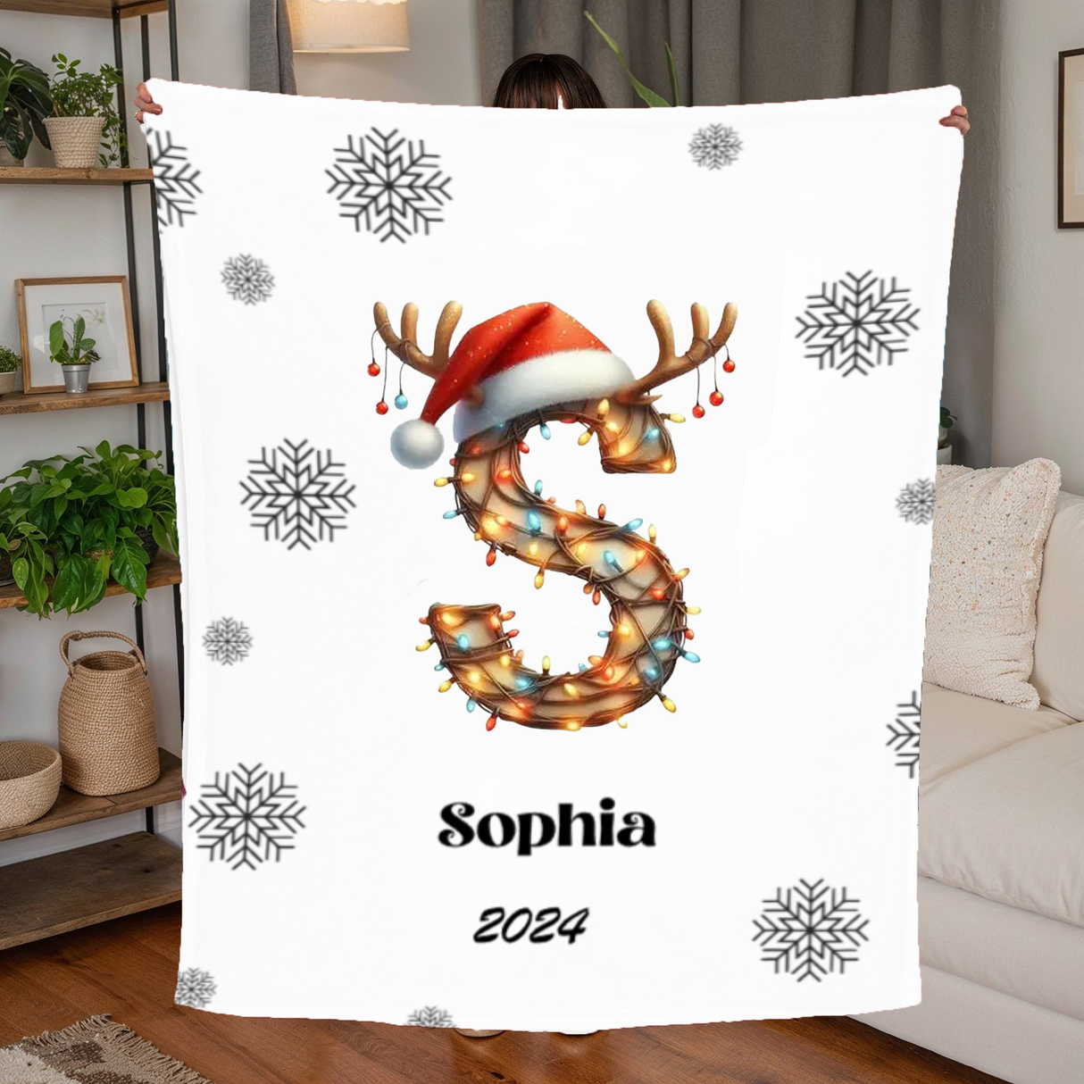 Signature Letter Name Fleece Blanket