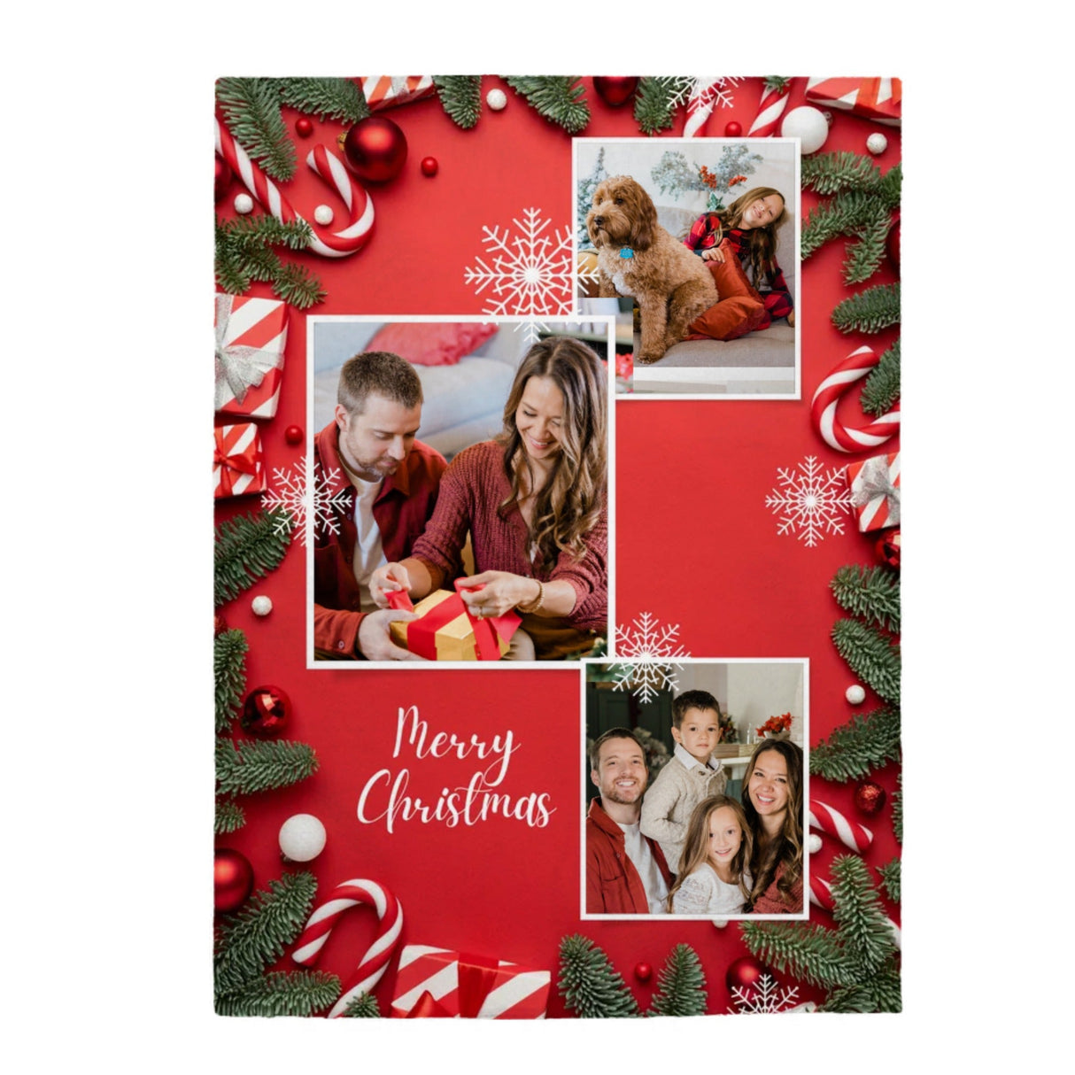 Merry Christmas (Multi Photo Upload) Blanket