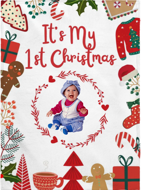 'It's My 1st Christmas' Personalized Blanket