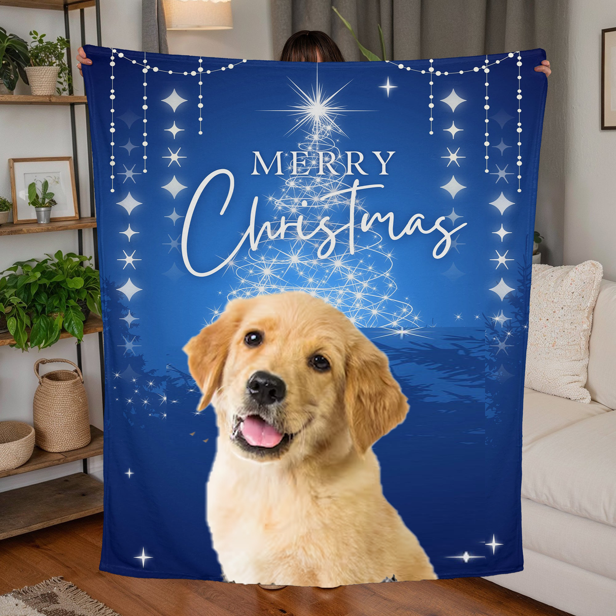 Personalized Christmas Pet (Photo Upload) Blanket