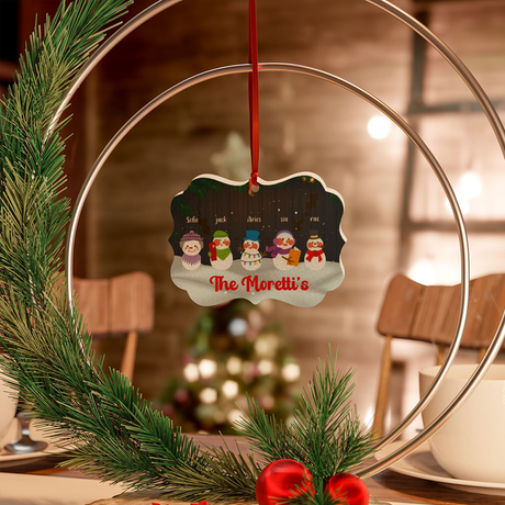 Personalized Family Snowman Ornament