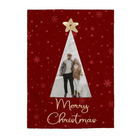 Merry Christmas Tree (Photo Upload) Blanket