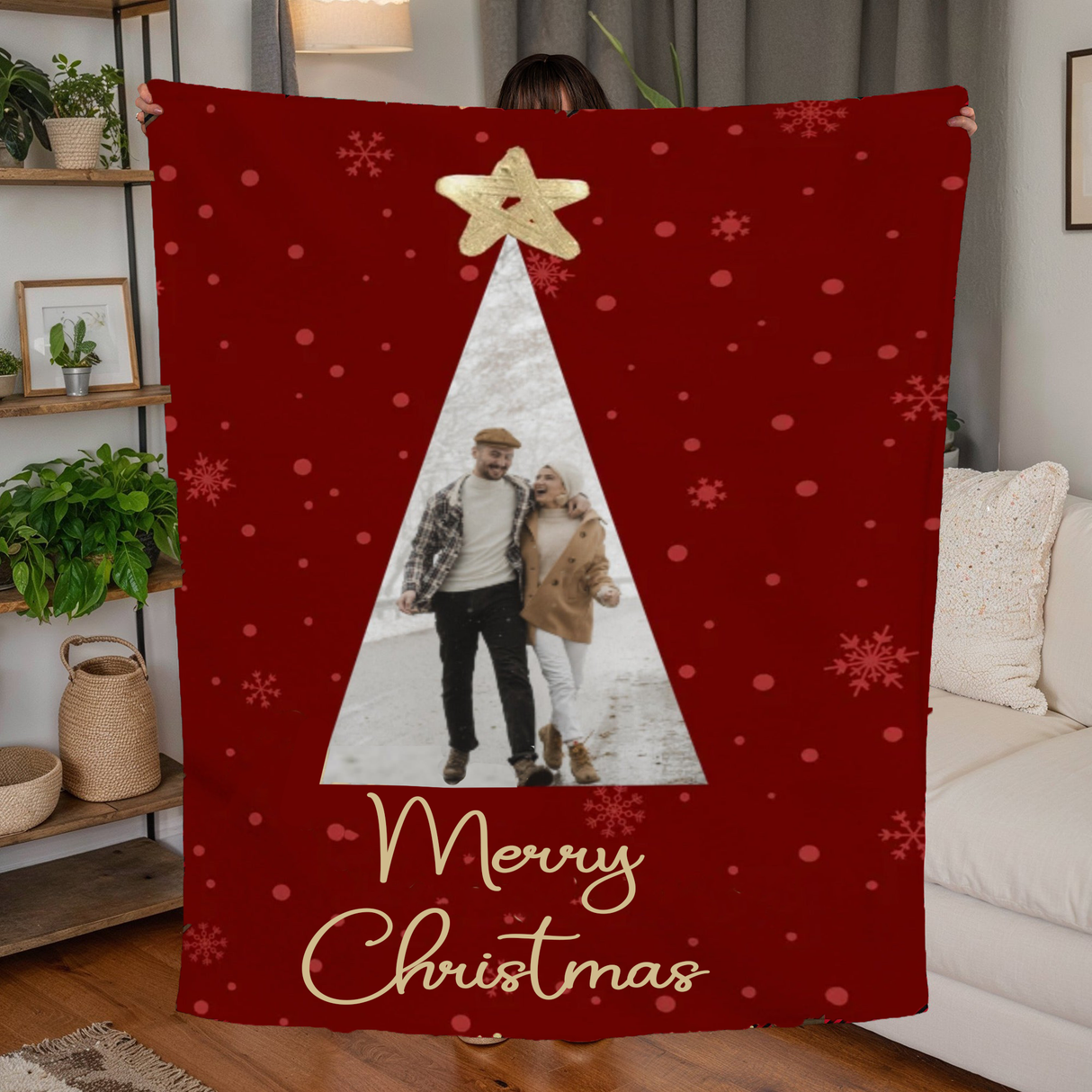 Merry Christmas Tree (Photo Upload) Blanket